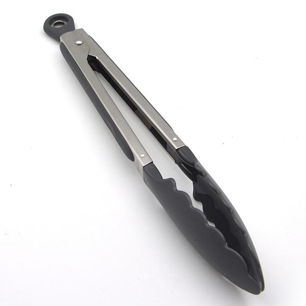 Pinza utilitaria de acero inoxidable de 12 pulgadas, pinza de cocina  resistente con borde de agarre festoneado